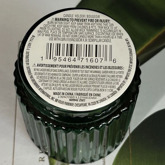 Ribbed Glass Votive Candle Holder Set of 2 Emerald Green Round Home Decor - Picture 12 of 15